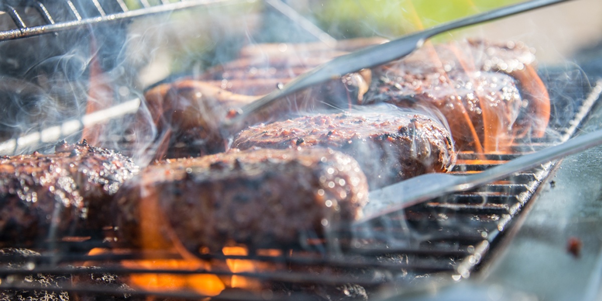 Steaks on grill