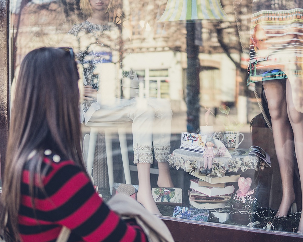 Woman Window Shopping Woman Window Shopping