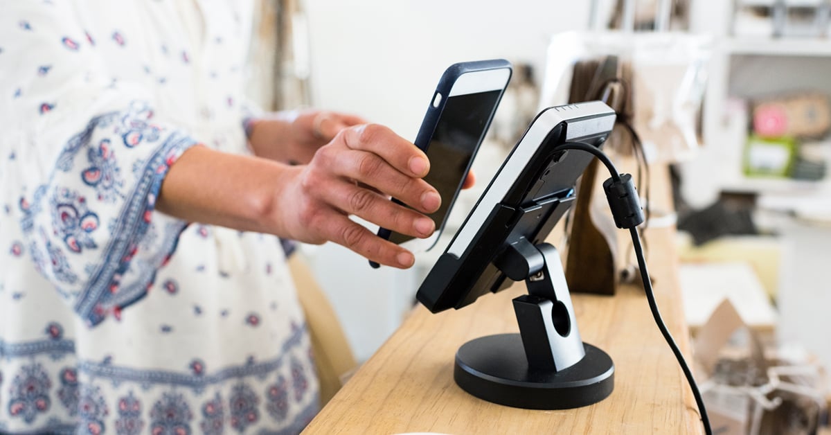 Mobile payment options at cash register