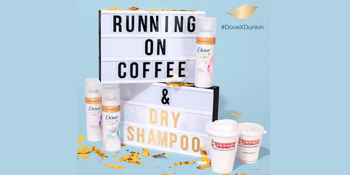 dunkin' donuts and dove shampoo partnership