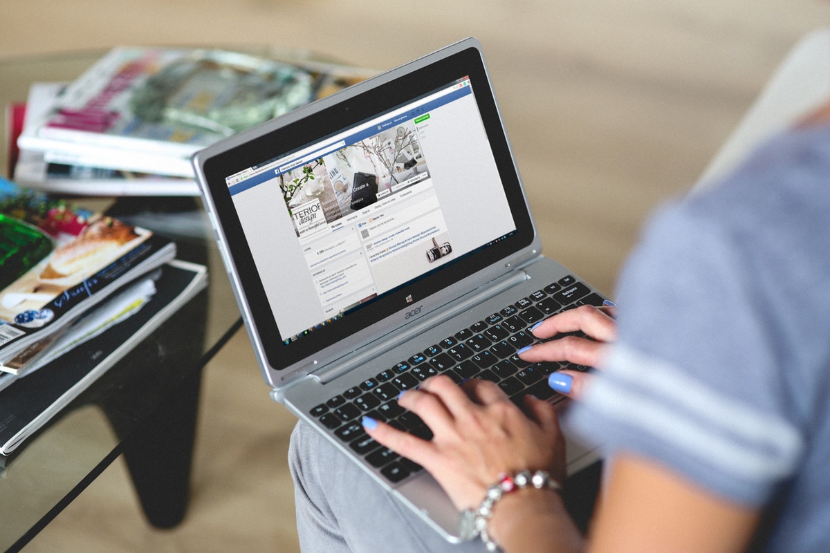 a woman on a laptop