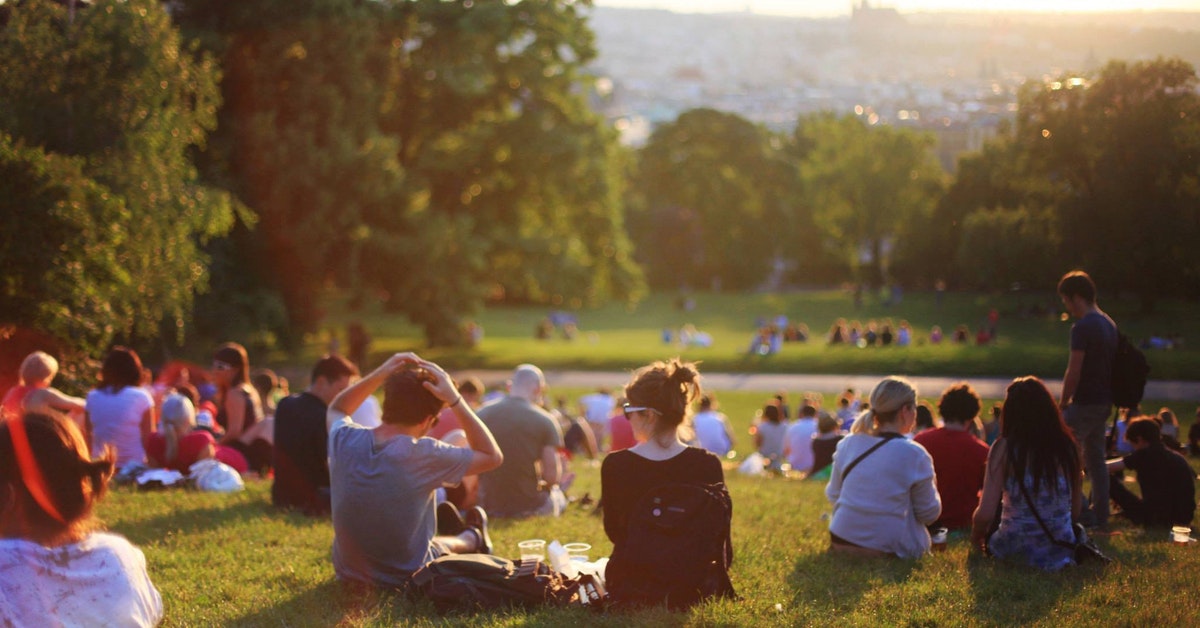 group of people at a park