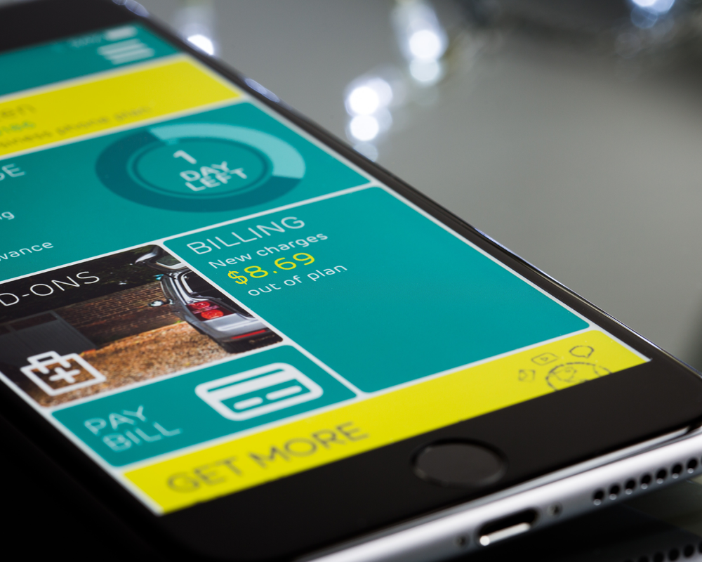 Smartphone with a financial mobile app open