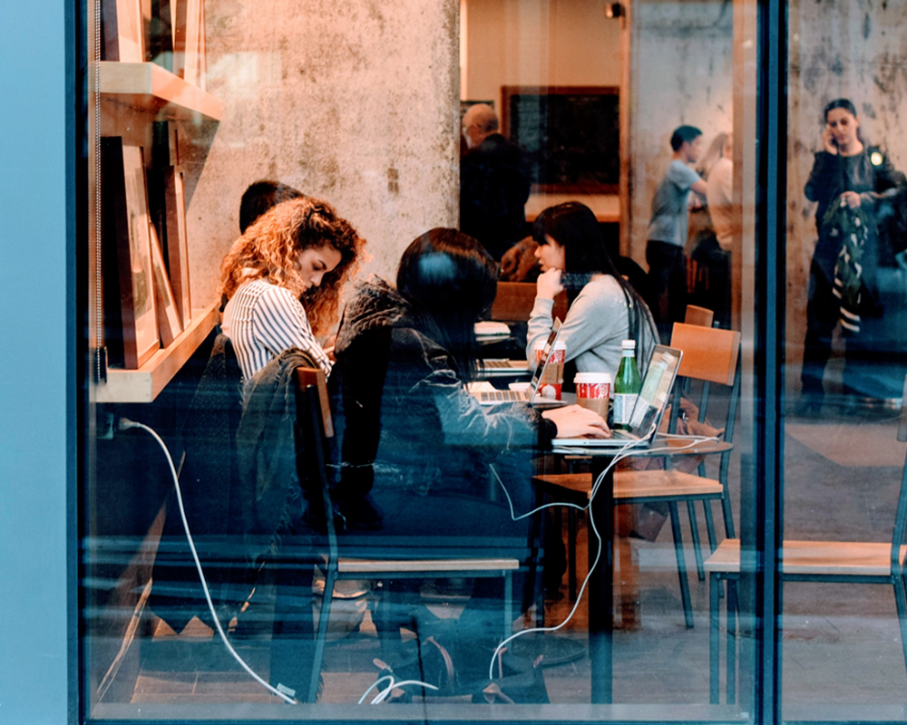 People in a cafe