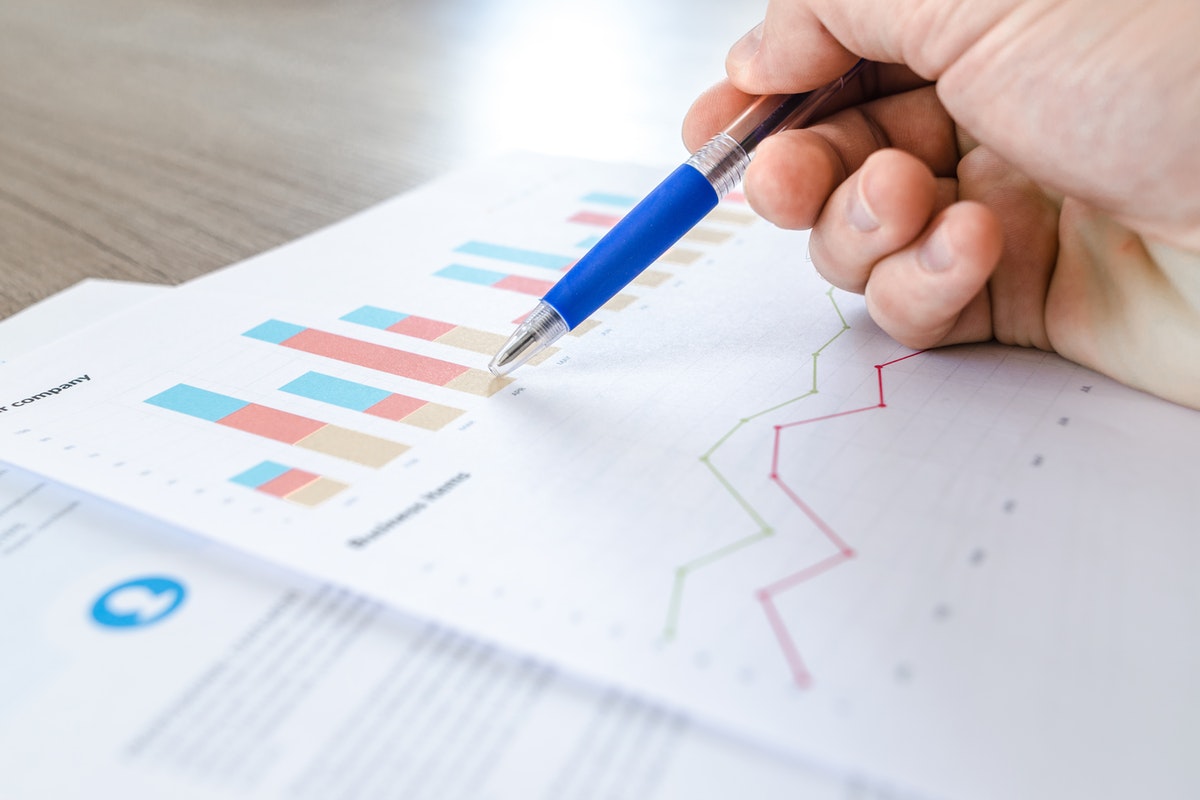 Chart data on a desk